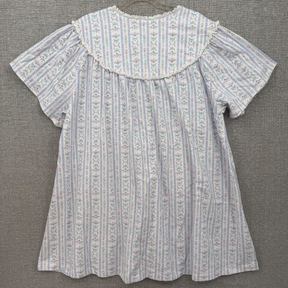 Lanz of Salzburg Womens 3X Nightgown Cottage Floral Button Flannel Short READ - Picture 2 of 10